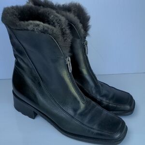 Roberto Botticelli Women's Black Leather Ankle Boots 38 1/2